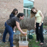 Students making their own erosion control methods