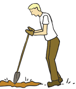 illustration of a person digging in soil