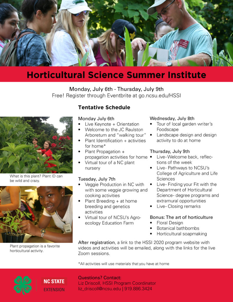 Horticultural Science Summer Institute | NC State Extension